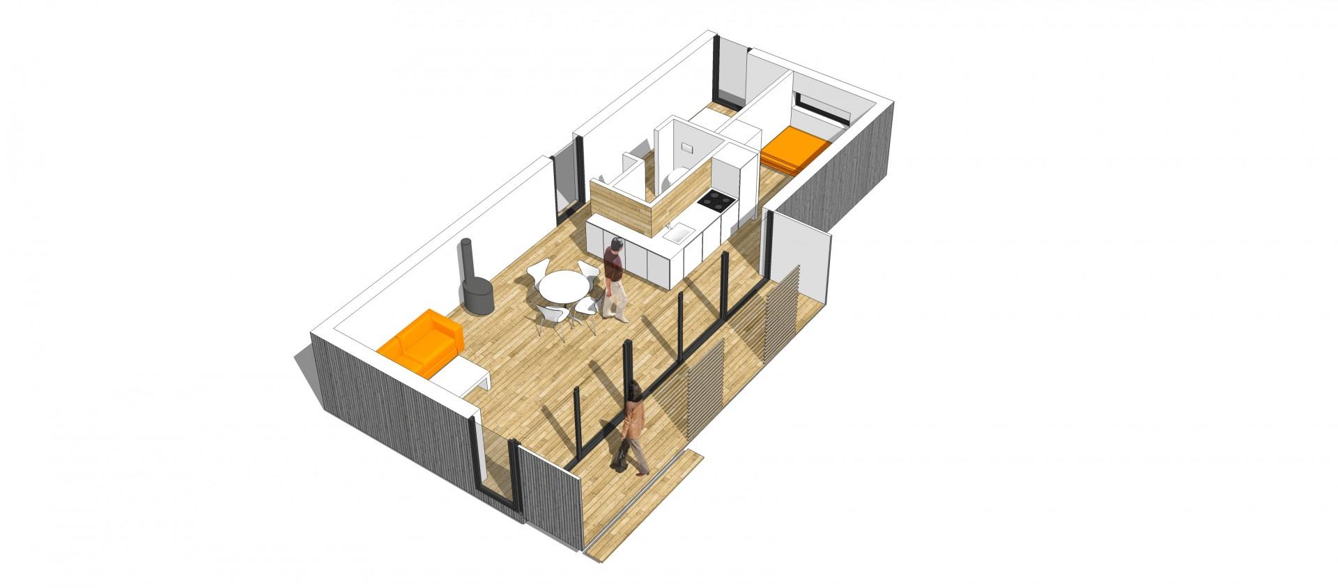 Arkitekter og idebureau tegner flygtningebolig til baghaven